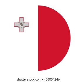 Simple vector button flag - Malta