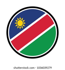 Simple vector button flag - Namibia