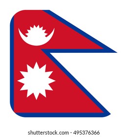Simple vector button flag - Nepal
