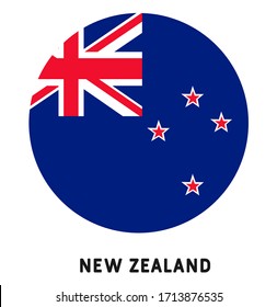 Simple vector button flag - New Zealand