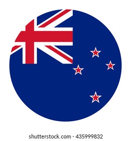 Simple vector button flag - New Zealand