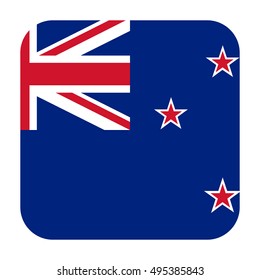 Simple vector button flag - New Zealand