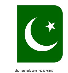Simple vector button flag - Pakistan