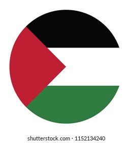 Simple vector button flag - Palestine