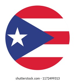 Simple vector button flag - Puerto Rico