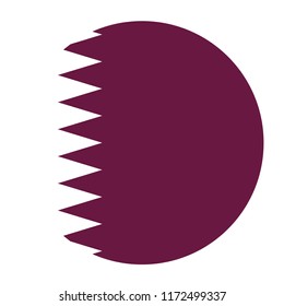 Simple vector button flag - Qatar