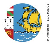 Simple vector button flag - Saint Pierre and Miquelon