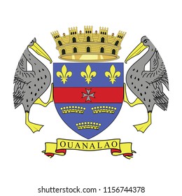 Simple vector button flag - Saint Barthelemy