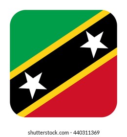 Simple vector button flag - Saint Kitts and Nevis
