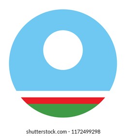 Simple vector button flag - Sakha Republic