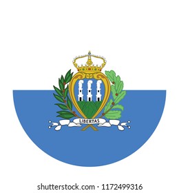 Simple vector button flag - San Marino