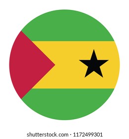 Simple vector button flag - Sao Tome and Principe