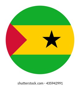 Simple vector button flag - Sao Tome and Principe