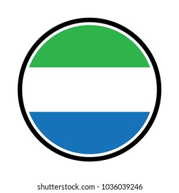 Simple vector button flag - Sierra Leone