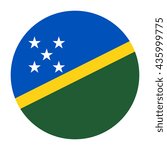 Simple vector button flag - Solomon Islands