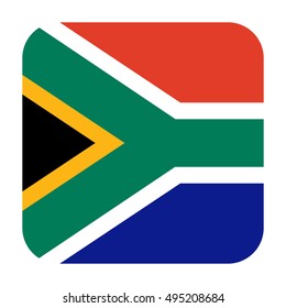 Simple vector button flag - South Africa