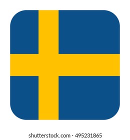 Simple vector button flag - Sweden