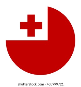 Simple vector button flag - Tonga
