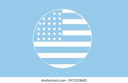  Bandera de Botón de Vector simple de los Estados Unidos de América, bandera de Estados Unidos.