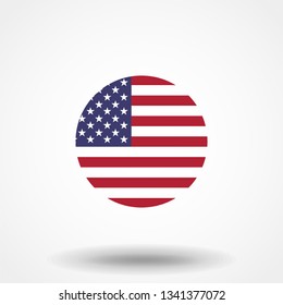 Simple vector button flag - Usa