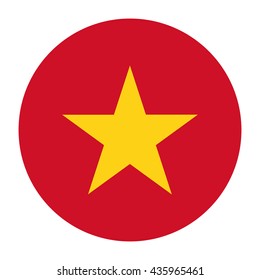 Simple vector button flag - Vietnam