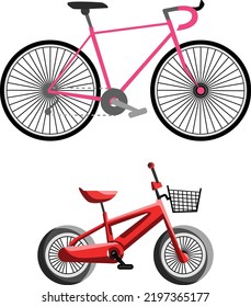 Simple vector bycicle, with shading and without shading