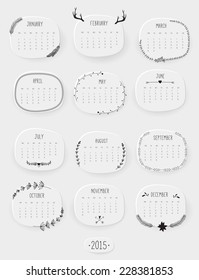 Simple vector calendar 2015 