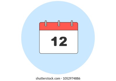 Simple vector calendar. Day 12. Every month.