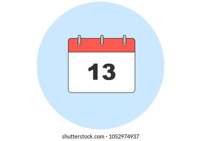 Simple vector calendar. Day 13. Every month.