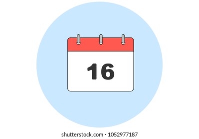 Simple vector calendar. Day 16. Every month.