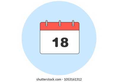 Simple vector calendar. Day 18. Every month.