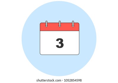 Simple vector calendar. Day 3. Every month.