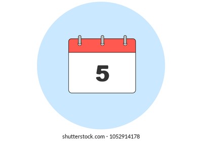 Simple vector calendar. Day 5. Every month.