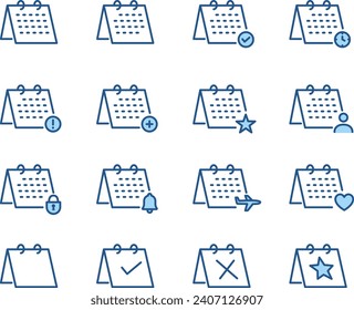 Simple Vector Calendar Icon Material Set