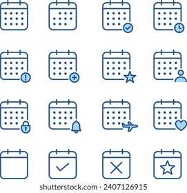 Simple Vector Calendar Icon Material Set