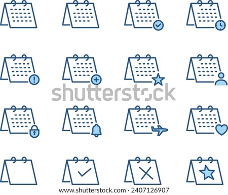 Simple Vector Calendar Icon Material Set