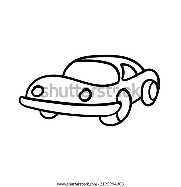 Simple\
vector of a car for sticker or design item. Cute simple vector\
illustration for kids, cute hand drawn vector on white background,\
cute hand drawn doodle, coloring page for\
kids.