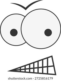Cara enojada de dibujos animados de Vector simple