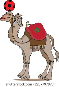 Einfaches Vektorkartoon-Kamel mit Ball 