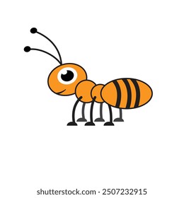 Simple Vector Cartoon Design of Cute Orange Ants