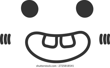 Cartoon simples vetor rosto feliz