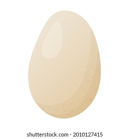 Simple vector cartoon image of a white chicken egg. Healthy natural food rich in calcium. Easter icon.