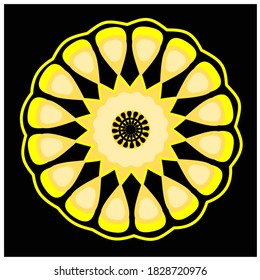 simple vector cartoon mandala concept