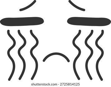 Cara triste de dibujos animados de Vector simple