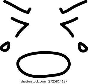 Einfache Vektor Cartoon Sad Face