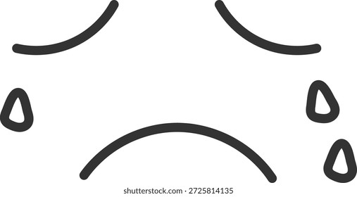 Einfache Vektor Cartoon Sad Face