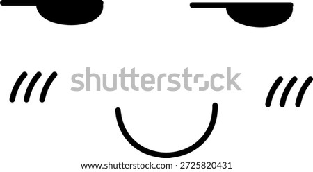 Simple Vector Cartoon Smirk Face