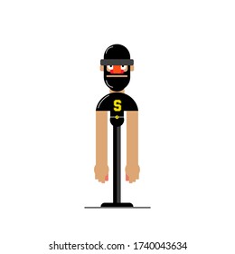 Simple Vector character A suspicious man with a burglar style