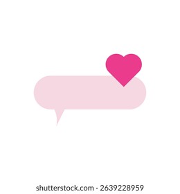 Simple vector of a chat bubble with a heart, suitable for dating apps, love messages, and romantic communication UI.