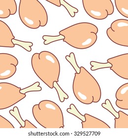 Simple vector chicken leg seamless seamless pattern.